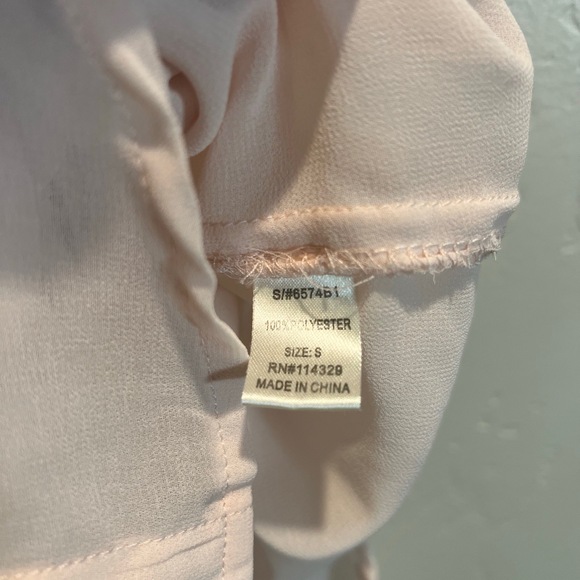 Poetry Sheer Fringe Back Tank Soft Pink High Low Boho Chic Small - Picture 6 of 7